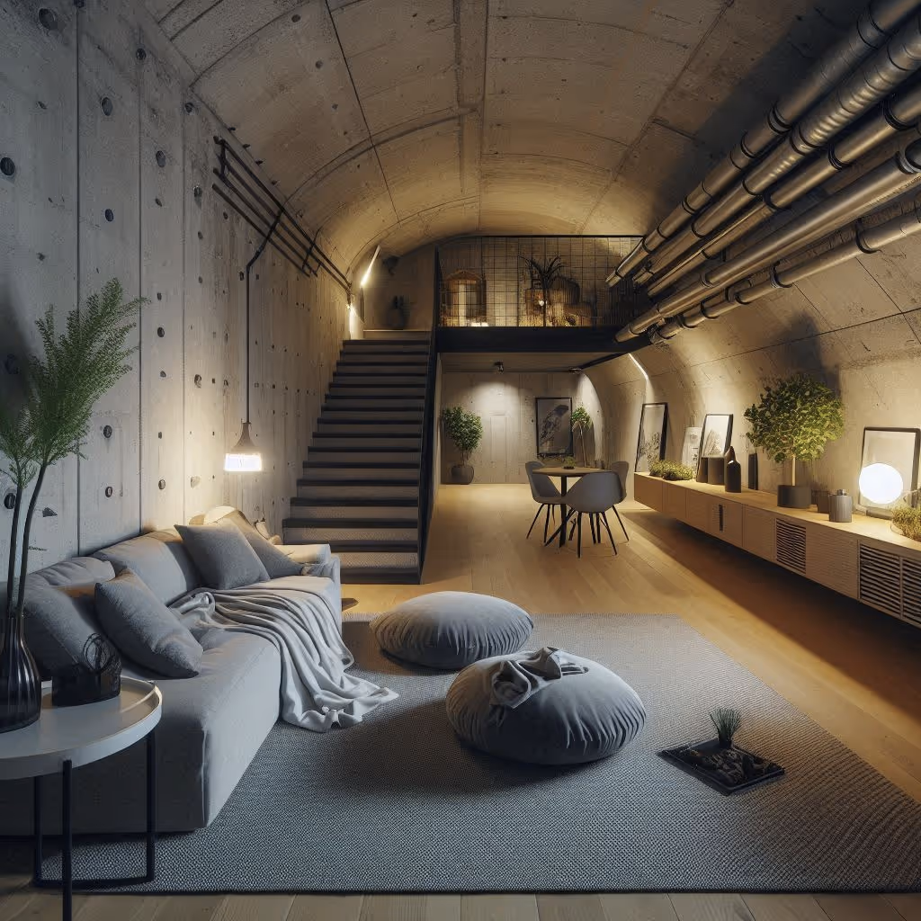 Premium bunker interior with modern living space